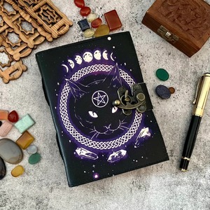 Ai Cập Mèo Nữ Thần da in Tạp Chí wiccan chính tả cuốn sách của bóng thuật sĩ cuốn sách Quà Tặng da món quà giáng sinh cho - Product Image 3