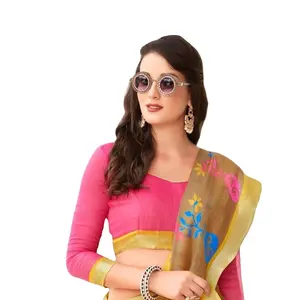 Pink Colored Ikkat Pattu Designer Printed Organic Tassur Pattu Saree Collection For Women and girls