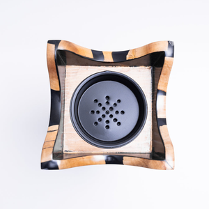 Traditional Religious Mubkhar <b>Bakhoor</b> Sandalwood Incense Burner in Wood & Resin Elegant <b>Oud</b> Scent for Home Office & Gifting - Product Image 1