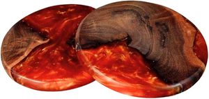 Best Theme Design Wood <b>Epoxy</b> <b>Table</b> Coaster Best for Parties and Other Functions Tableware Decorative Beast Design Coaster - Product Image 3