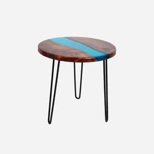 Handcrafted Custom <b>Epoxy</b> <b>Resin</b> Dining <b>Table</b> with Durable Metal Legs Polished Natural Wood <b>for</b> Luxury Home and Office Interiors - Product Image 6