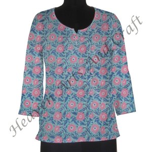 Vestido Estampado Bloque Algodón Para Mujer Estampado Floral Túnica Corta Top Sin Mangas Ropa de Verano Vestidos Casuales A Precio Mayorista - Product Image 5