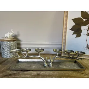 Bougeoir en or de luxe avec bougeoirs de pièce maîtresse de forme artistique moderne faits à la main par Zahid exporte l'Inde en Inde - Product Image 2