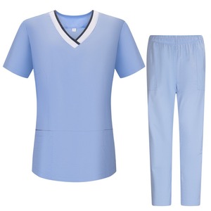ชุดยูนิฟอร์มทำงานถักคอวีแขนสั้นสำหรับผู้เชี่ยวชาญด้านการดูแลสุขภาพชุดพยาบาลสำหรับโรงพยาบาล - Product Image 1