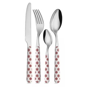 Juego de 2 cubiertos de acero inoxidable con acabado Chapado en color plateado, ideal para regalos de mesa de cocina, cubiertos para el hogar, mango de Color negro - Product Image 5