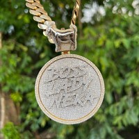 Colgante de letra con inicial de nombre personalizado para hombre, de plata 925 con incrustaciones de moissanita, con engaste tipo cabra, estilo Hip Hop, para rapero y fiesta