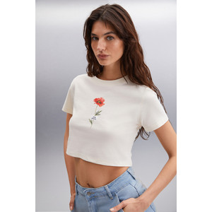 ETHIQUET <span class=keywords><strong>IRMA</strong></span> T-shirt corta stampata <span class=keywords><strong>da</strong></span> donna in cotone 100% - Product Image 4