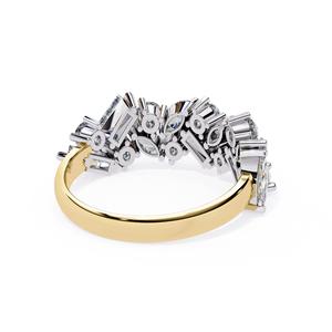 Bague de mariage de luxe avec diamants de laboratoire en or 18 carats multi-formes avec marquise ronde et coupe baguette pour femme - Product Image 6