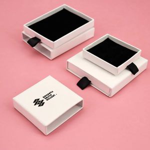 Hộp đựng trang sức có logo, ngăn kéo ép nổi, chất liệu bìa cứng, hộp đựng mỹ phẩm hai ngăn - Product Image 3