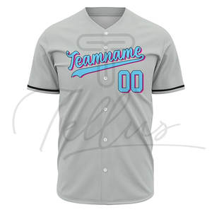 Maillots de baseball personnalisés avec nom et numéro d'équipe, manches courtes, respirants, séchage rapide, 100% polyester, vêtements de sport, prix d'usine pas cher - Product Image 6