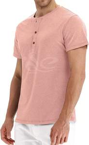 2025 cuello redondo botón Casual Boxy tejido calle estampado hombres SlimFit microfibra Vintage manga corta Camiseta 100% algodón - Product Image 3