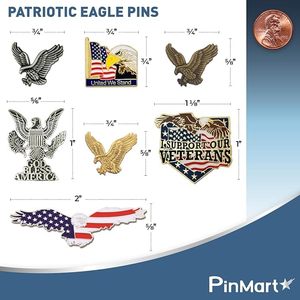 Broches d'épaule vintage en bronze antique, motif aigle, badges métalliques patriotiques, oiseau de la liberté, vente en gros, broche rétro en forme d'aigle en vol pour veste et chapeau - Product Image 4