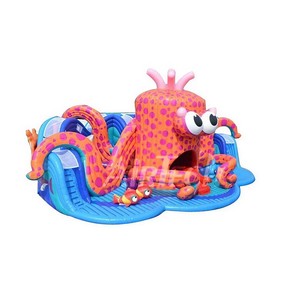 Grand poulpe océan monstre thème grand parc d'attractions gonflable centre d'amusement château gonflable avec fosse à balles et toboggan géant - Product Image 2