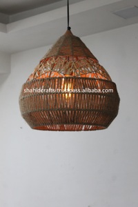 Latest Design Round Weaving Pendant Hanging <b>Lamp</b> Natural Color Lacquer Coated Cane <b>Shade</b> Oval Shape Direct Manufacturer Exporter - Product Image 2