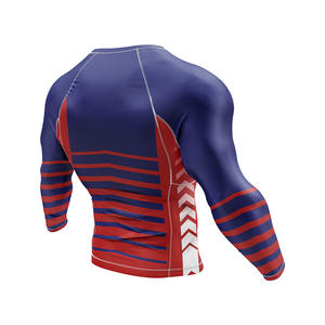 Haut de compression de sport à manches longues pour homme, coupe ajustée, extensible dans les quatre sens, antibactérien, séchage rapide, protection UV, avec logo personnalisé - Product Image 5