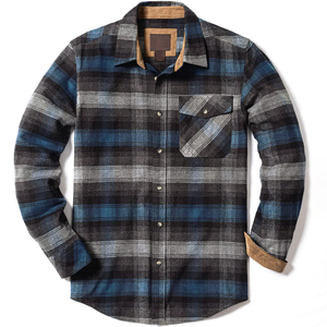 Camisas de franela para hombre al por mayor manga larga trabajo invierno casual 100% algodón secado rápido transpirable - Product Image 3