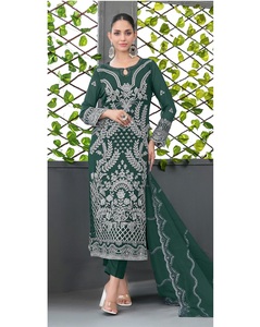 Diseñador de moda hecho a mano indio pakistaní Georgette trajes para mujeres de talla grande traje de boda tradicional disponible para - Product Image 1