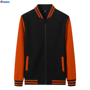 BOBBIN INDUSTRIES. Veste universitaire d'hiver pour homme BI-06, col montant en laine de mouton, broderie de haute qualité, 380g Polyester/Coton/Laine Plus - Product Image 2