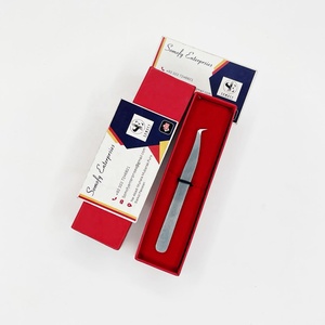 Pince à épiler professionnelle Somofy Enterprises pour cils, en acier inoxydable, pointe de précision lisse, emballage en boîte, logo personnalisé - Product Image 4