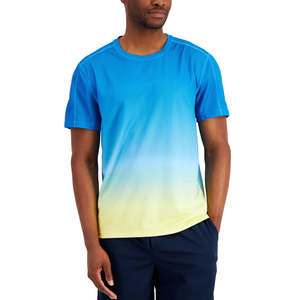 T-Shirt Ombre Blu da Uomo ID Ideology, 100% Poliestere, Tessuto Lavorato a Maglia, Taglia 48, Leggera, Stampa Serigrafica Compressa - Product Image 1