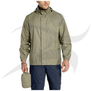 Veste coupe-vent imperméable et respirante de randonnée à capuche pour hommes, veste légère pour homme - Product Image 5