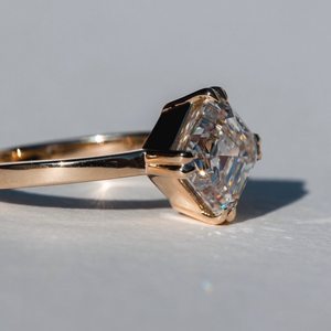 6mm Asscher Cut CZ <b>Solitaire</b> <b>Ring</b> in Rose Gold | Elegant Engagement Jewelry - Product Image 4