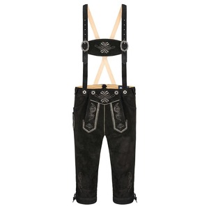 Haute Qualité Autrichien Lederhosen Long et Pantalon Court En Cuir Déchiré Look Vintage Brodé Bavarois Shorts pour Hommes - Product Image 1