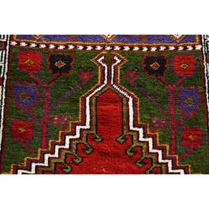 Alfombra Turca de 4.4x7 pies, Alfombra con Borde Rojo, de Lana - Product Image 5