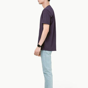 T-shirts à col en V bleus pour hommes sur mesure de haute qualité coupe régulière à séchage rapide avec motif d'impression numérique tissu tricoté en gros - Product Image 6