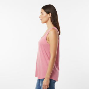 Débardeur en jersey pour femmes, fournisseur d'usine OEM, vente en gros, fabrication sur mesure, sans manches, coton, décontracté, mode estivale, gym, yoga, quotidien, devant - Product Image 3