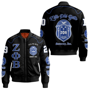 Veste en satin Zeta Phi Beta pour femmes, ZPB bleu et blanc, vêtements grecs, broderie du blason de la sororité de 1920, vêtements de sport de qualité supérieure - Product Image 3