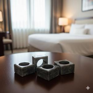 Classic Acrylic <b>Resin</b> Napkin <b>Ring</b> Set Stylish Geometric Eco-Friendly Durable Customizable 2.5cm Width Tabletop Decor for Hotels - Product Image 4