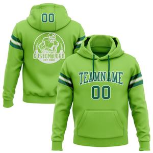Sudadera CON CAPUCHA DE FÚTBOL cosida personalizada verde neón Kelly verde-blanco - Product Image 1