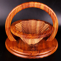 Panier à fruits secs en bois pliable sculpté à la main