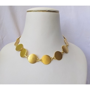Handmade Brass <b>Necklaces</b> with Gold Plating Minimalist Geometric Link Chain Design <b>Statement</b> <b>Necklace</b> for Unisex Everyday Wear - Product Image 2
