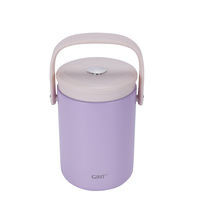 1.8L 3 en 1 Rechargeable Double Couche Isolation Thermique Thermique En Acier Inoxydable 304 Fiole Isolée Sous Vide Thermos Pot Alimentaire