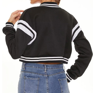 Chaqueta Varsity de Lana Corta Personalizada, Transpirable, Estilo Béisbol para Mujer, con Letras Grandes, Fabricante OEM, Superventas 2026 - Product Image 4