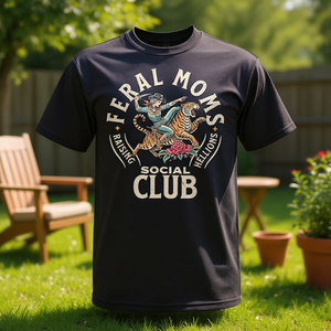 T-shirt vintage d'été pour maman du Feral Moms Social Club, promotionnel rétro Feral Fashion - Product Image 3