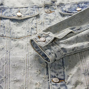 แจ็กเก็ตผ้าเดนิมผู้ชายแบบปรับแต่งได้โลโก้ด้านหน้าแห้งเร็วและระบายอากาศได้ดีผ้าฝ้ายเข้ารูปไฮสตรีทแฟชั่นสำหรับฤดูหนาว - Product Image 5