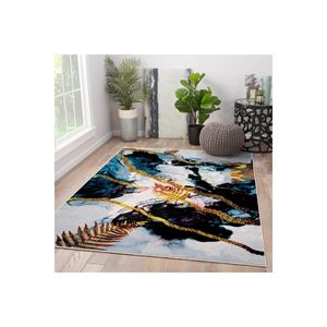 Alfombra de poliéster con estampado Digital de acuarela dorada, patrón de pasillo Rectangular para dormitorio adolescente o decoración de sala de estar - Product Image 1