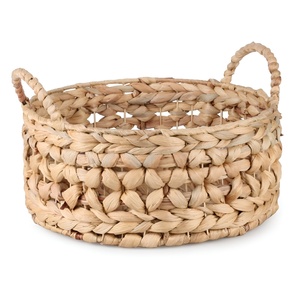 Panier peu profond tissé en jacinthe d'eau, paniers à fruits et légumes, organisateur de cuisine - Product Image 2