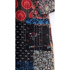 Veste kimono en coton pur 100 % fait main en Inde, veste d'hiver, veste kimono en coton fait main, kimono vintage, robes kimono courtes - Product Image 2