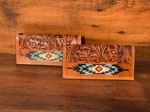 ผู้ขายที่ดีที่สุดHandmadeคาวบอยของแท้หนังดอกไม้มือToolledกระเป๋าสตางค์ผู้ชายตะวันตกHandแกะสลักล่าสุดผู้ชายกระเป๋าสตางค์หรูหรา - Product Image 3