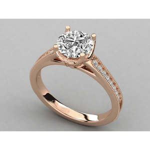 Bague solitaire en or 9 carats pour femmes, diamant cultivé en laboratoire, élégante et luxueuse - Product Image 4