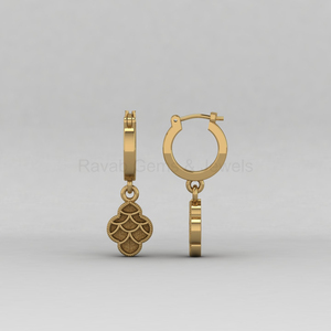 Pendientes Colgantes de Plata de Ley 925 Chapados en Oro de 14K con Escamas de Pescado y Relleno de Resina para Guardar Cenizas o Leche Materna - Product Image 5