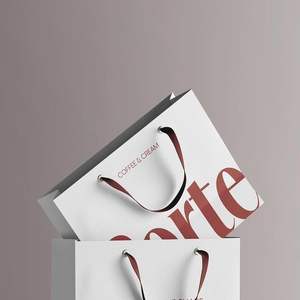 Sac cadeau de luxe avec logo en aluminium personnalisé cosmétiques bijoux vêtements emballage sac en papier à provisions avec poignée en ruban - Product Image 1