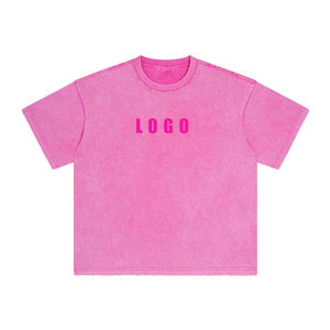 100% coton épais lourd français éponge haute qualité sonnerie blanc poids lourd microfibre surdimensionné en détresse acide lavé t-shirt - Product Image 1