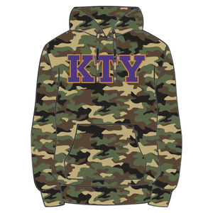 Sudadera con Capucha Bordada Omega Chenille, Mezcla de Algodón Premium con Camuflaje, Ropa de Fraternidad Griega, Ropa Universitaria Divine Nine HBCU - Product Image 2