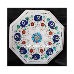 Top Sale Indian Handcrafted White Mother of Pearl Inlay <b>Work</b> <b>Table</b> Top Best Finish and Stander Hotels Office Coffee <b>Table</b> Top - Product Image 1