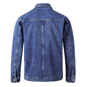 Veste en jean pour homme, manches longues, couleur unie, ample, automne-hiver, veste de moto, manteau, vêtements d'extérieur et vestes - Product Image 3